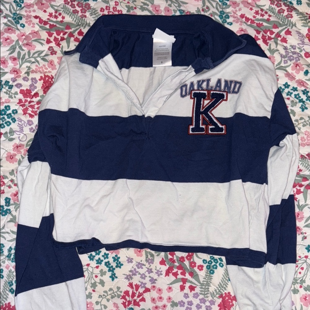 Freeze Navy and White Striped Top